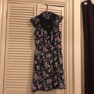 Express floral dress with lace size Small